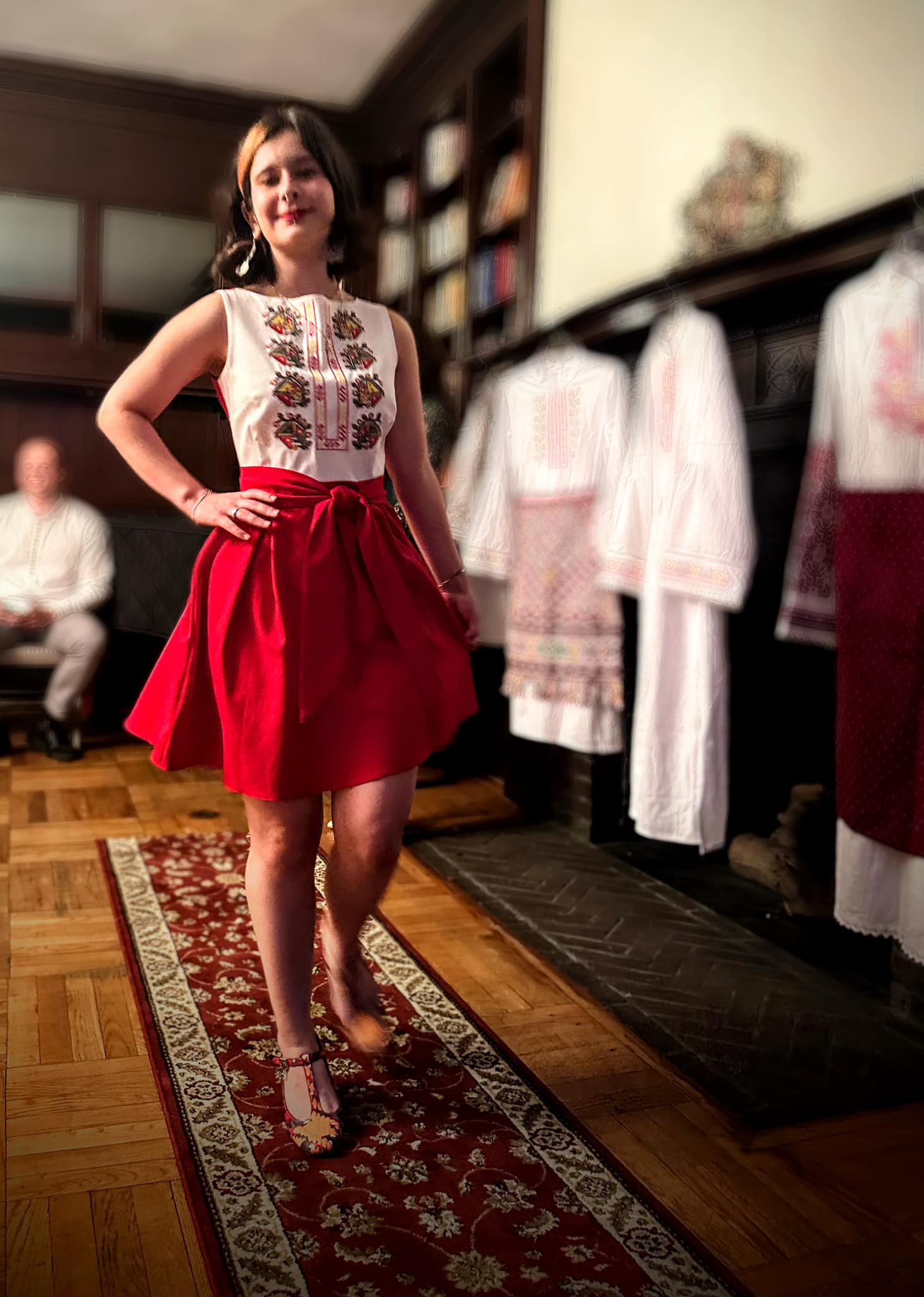 Fashion review of clothes with folk motifs at the Consulate General of Bulgaria in New York